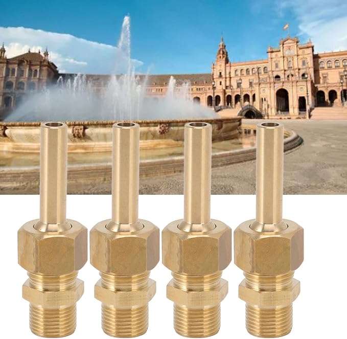 Water Fountain Nozzles, Pure Copper Large Hexagonal Direct Jet Nozzle with Male Thread, Water Fountain Nozzles, for Garden Ponds Amusement Parks Museum, Copper, G3/8