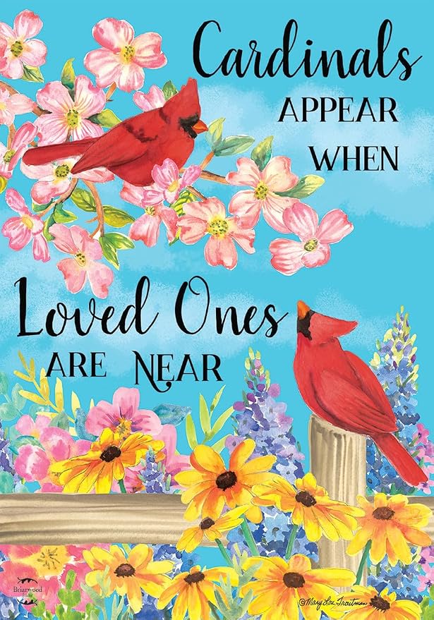 Briarwood Lane Cardinals Appear Spring Garden Flag Floral Birds 12.5" x 18"