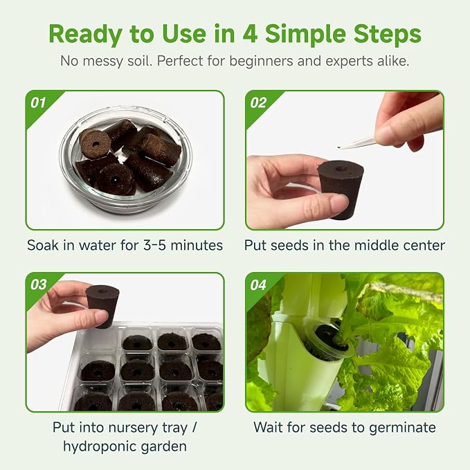 Large Hydroponic Sponges 20 Pack, 2.17" Tall for Deep Grow Baskets, Universal Fit Replacement Pods for Multi-Tier Towers & 2" Net Cup Systems – Seed Starting & Plant Cloning