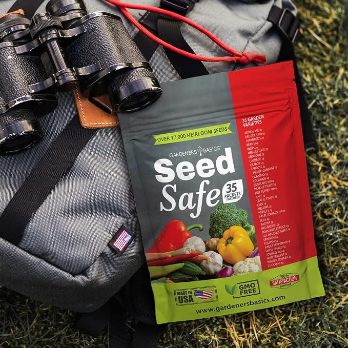 Survival Seed Vault Kit - 70 Heirloom Vegetable Seed Varieties for Long-Term Storage | Non-GMO, Open-Pollinated Seeds for Prepping, Gardening, Homesteading, and Emergency Food Supply by Gardeners Bas