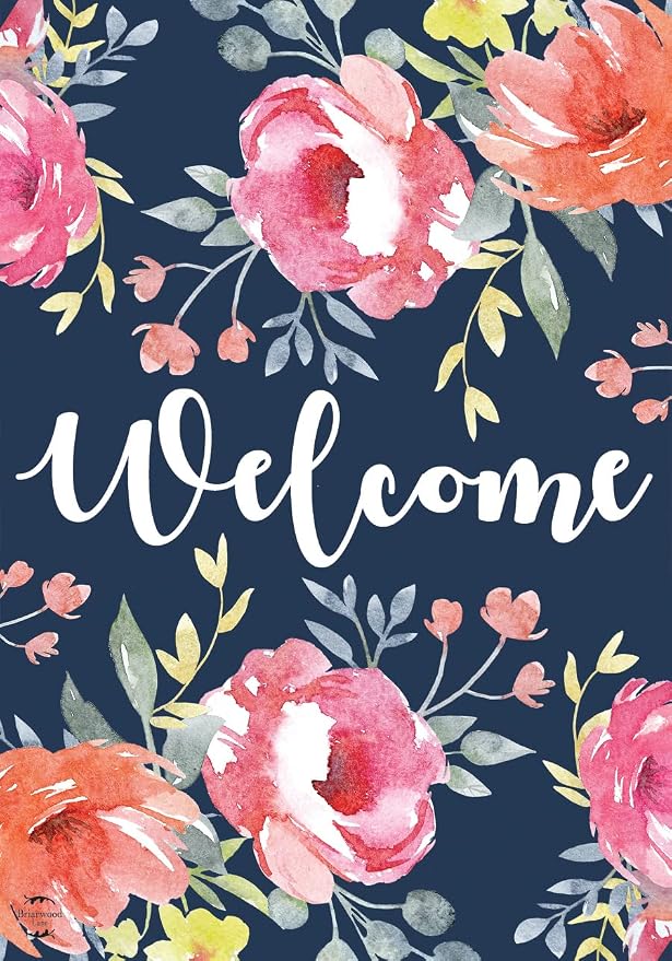 Briarwood Lane Watercolor Floral Spring Garden Flag Welcome Flowers 12.5" x 18"