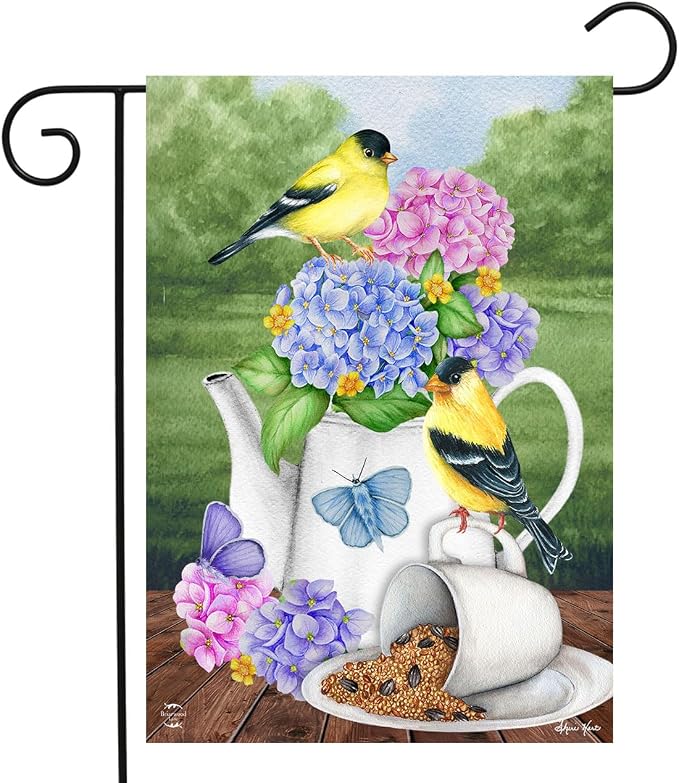 Tea Party Spring Garden Flag 18" x 12.5" Briarwood Lane