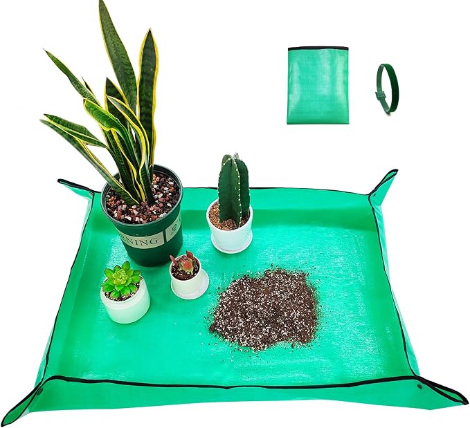 FANTIAN Repotting Mat for Indoor Plants, 29.5" X 39.4" Waterproof Succulent Potting Mat, Foldable Reusable Soil Change Mat Gardening Planting Mat - Gifts for Plant Lovers