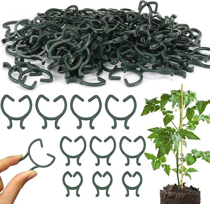 Hysagtek Plant Clips 200 Pcs Garden Clips Plant Support Clips for Climbing Plants Vine Fixing Clips for Plants Stem Support Tomatoes Cucumbers Flowers (L+M+S)