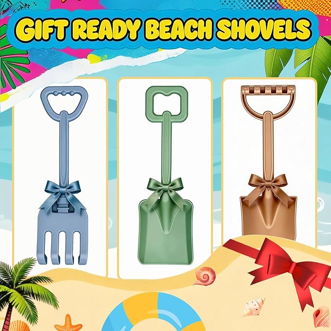 Beach Shovels for Kids, Ideal for Beach Digging, Sandbox Play, Garden Tasks & Snow Shoveling, Toy Set Perfect for Summer Outdoor Fun, Suitable for Gardening, Planting, Dirt Shoveling & Digging