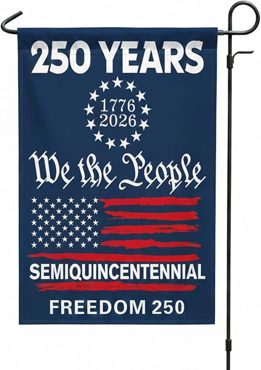 250 Anniversary USA Garden Flag,America Garden Flags For Outside,12x18'',Double Sided Flag For Outdoor Garden Decor (We the People)