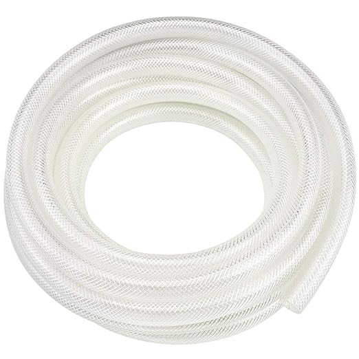 5/8" ID x 10 Ft High Pressure Braided Clear PVC Tubing Flexible Vinyl Tube, Heavy Duty Reinforced Vinyl Hose Tubing, BPA Free and Non Toxic