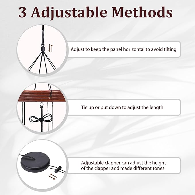 Toodour 60" Extra Large Memorial Wind Chimes for Outside, Deep Tone Wind Chimes with 6 Heavy Tubes, Unique Sympathy Wind Chime for Outdoor Garden Patio Yard Lawn - Brown