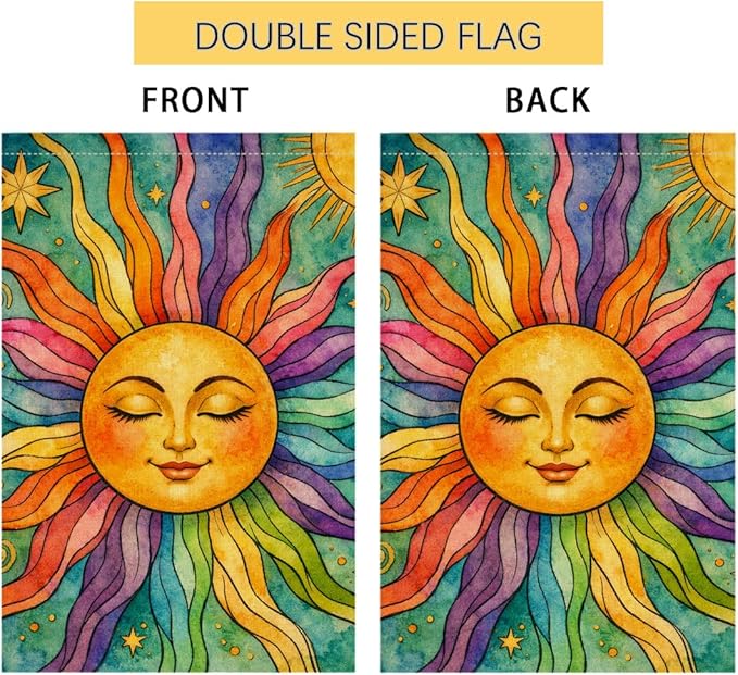 BLKWHT Summer Sunshine House Flag 28x40 Vertical Double Sided Welcome Spring Farmhouse Holiday Outside Decorations Burlap Yard Flag BW886-40