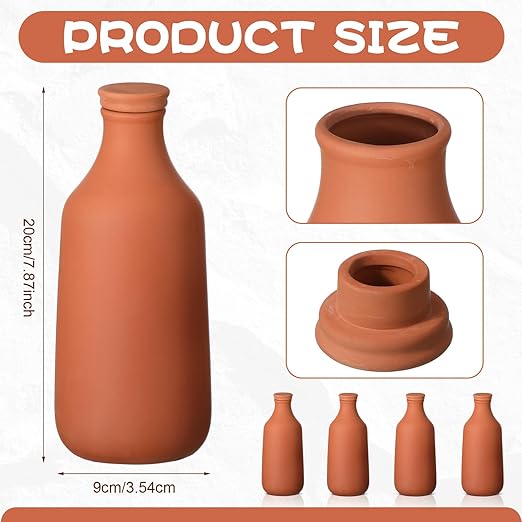 DoubleFill 8 Pcs Ollas Terracotta Watering Pots Self Watering Planter Insert Terracotta Globes Clay for Outdoor Indoor Garden Plants, Easy to Refill (24 oz)