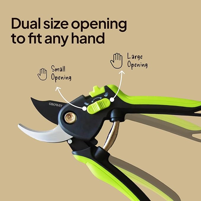 Bypass Pruning Shears, Garden Clippers - Cuts 3x Easier, Ideal for Seniors, Bonsai Cutters