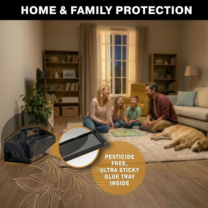 Catchmaster Catch & Toss: No-Touch, No-See Disposable Mouse Glue Traps Indoor, No Bait Needed (2 Pack), Catches up to 10 Mice — Pesticide-Free, 6 Months of Child & Pet Protection Sticky Mouse Traps