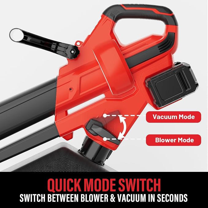 MZK 40V Cordless Leaf Blower Vacuum Mulcher, 3-in-1 Battery Powered Leaf Vacuum with 40L Bag, 600 CFM 160 MPH, 2×4.0Ah Batteries for Lawn, Yard Cleanup