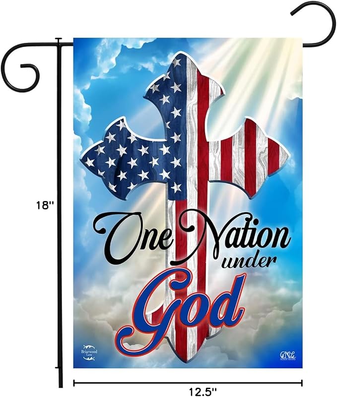 Briarwood Lane One Nation Under God Cross Garden Flag Patriotic Religious 12.5" x 18"