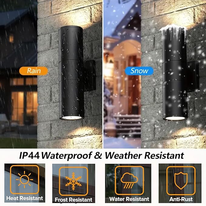 15inch LED Square Up & Down wall Lights ,14W Outdoor Wall Light 4000K Day white Aluminum Body Waterproof IP65 LED Exterior Light Fixtures Wall Mount for House Patio Garage garden. (14inch-12Pack)