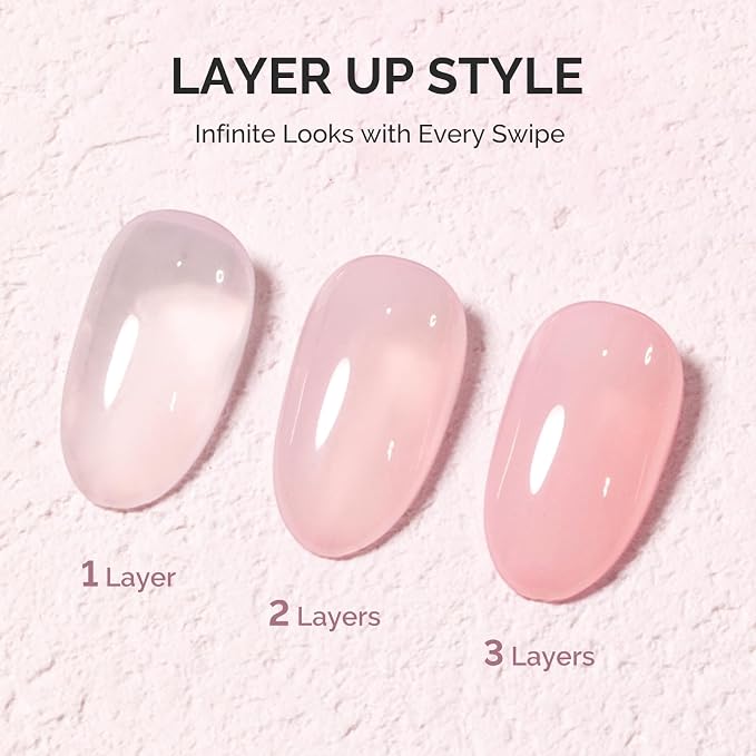 MelodySusie Jeweliver Jelly Gel Nail Polish, 0.5Fl.oz Grace Nude Pink Gel Polish Soak Off UV LED Light Cure Gift for Women Manicure Nail Art DIY at Home B6650