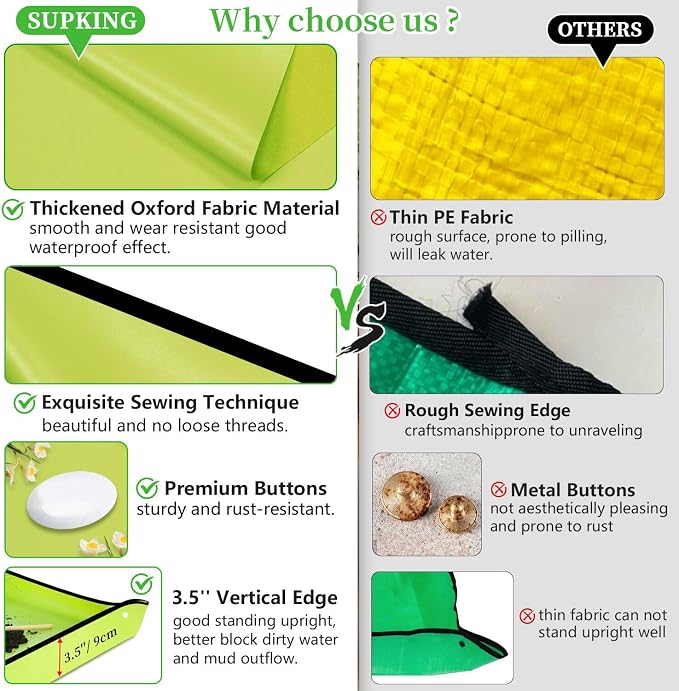 SupKing Repotting Mat 29.5"x 29.5" for Indoor Plant Transplanting Green Large Garden Mat Gift for Plant Lovers Oxford Fabric Portable Potting Tray for Gardening Mess Control