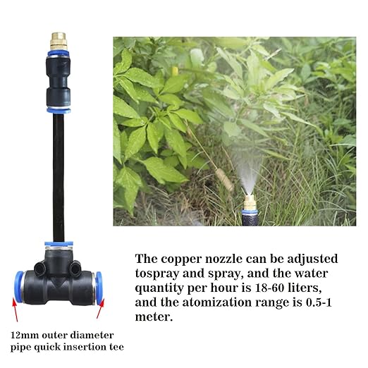 Update Drip Irrigation Kit, 66FT Automatic Watering System with 16 Replaceable 360° Bendable Sprayers, Atomizing Copper Nozzles for Garden, Plant, Lawn, Patio and Yard.(16)