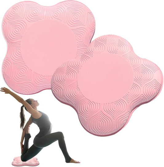 2 Pack Yoga Knee Pads Mat Set - Extra Thick Foam Kneeling Pad Cushion for Knees, Elbows, Wrists, Head - Yoga Essentials for Women Men, Non-Slip Pilates, Meditation, Floor Workouts