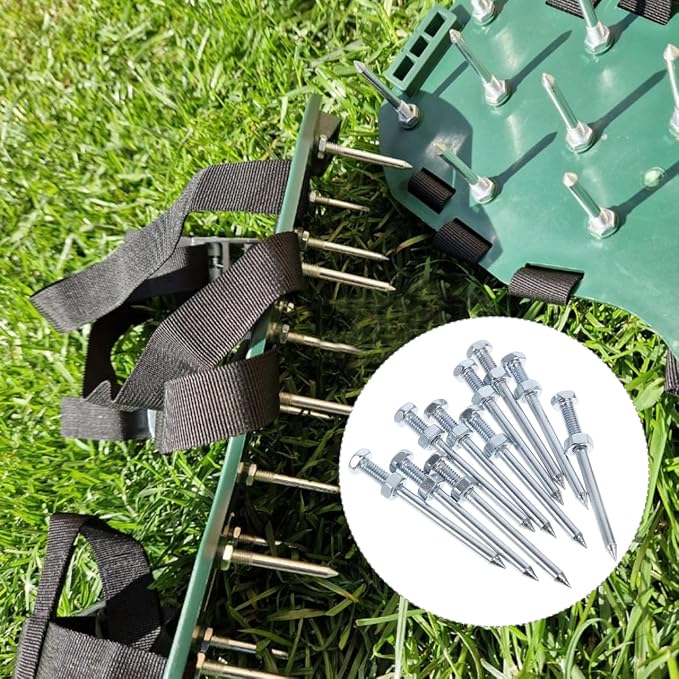 Toddmomy 10Pcs Lawn Aerator Spikes Replacement Pegs Heavy Duty Metal Aerator Shoe Pins for Garden Yard Lawn Care 2.75 Inch Spike Shoes for Soil Aeration