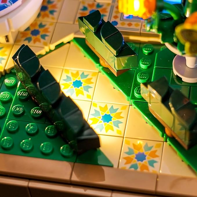 Upgraded Led Light Kit Compatible with Lego Fountain Garden Building Set, Lights Decoration Compatible with Lego 10359 (Model Not Included)