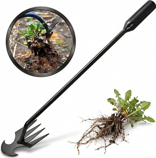 MOTEERLLU Weeding Artifact Uprooting Weeding Tool Gardening, 4-Claw Manganese Steel Weed Puller Garden Hand Weeder Tools, Weed Picker Grass Remover Tool