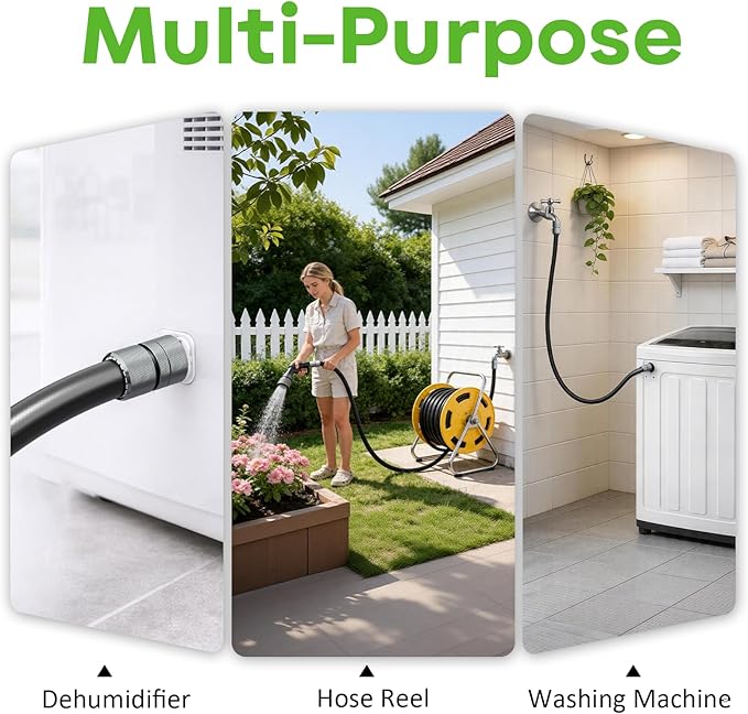 SPECILITE Garden Hose 5 ft x 5/8 in, Custom-Length Water Pipe, Heavy Duty & Flexible Hybrid Rubber Hoses, No Kink, with 3/4'' Double Female Fittings, Burst 600 PSI, for Yard, Car Wash, Farm, Reels