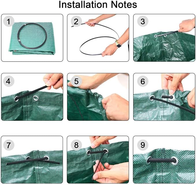 IME Reusable Gardening Lawn Leaf Bag, 272L, Green, 1 Count