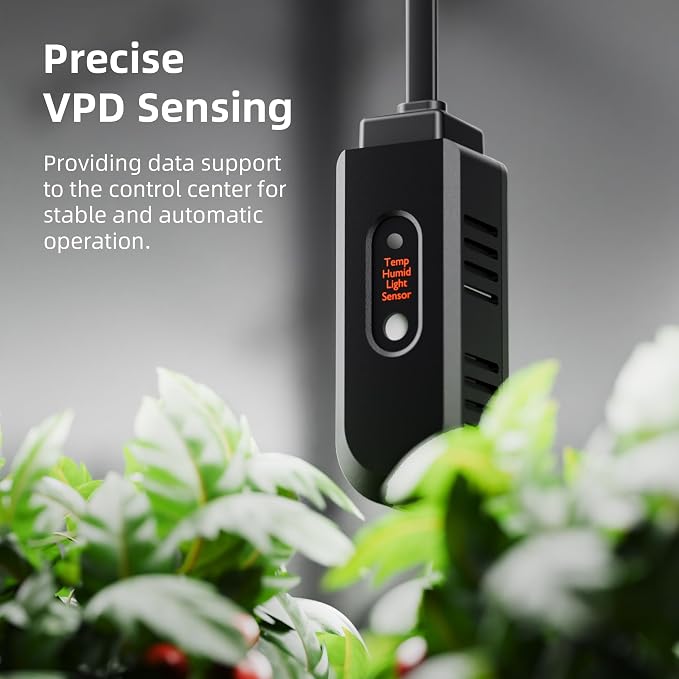 Spider Farmer GGS Controller Kits, Automatic Grow Environmental Controller, Temp Humid Light Sensor and Adapter, Ideal for Indoor Garden Grow Cycle System Auto Management