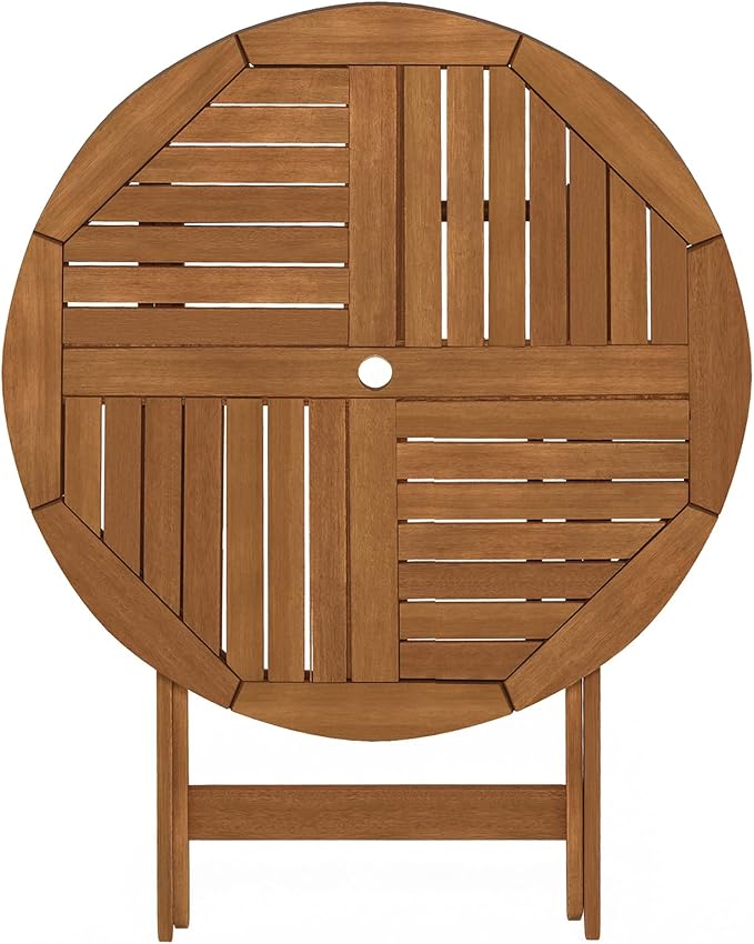 Furinno FG19061F Tioman Outdoor Hardwood Sunlight Folding Table, Natural