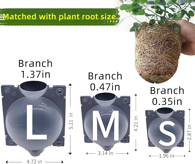10 PCS Air Layering Propagation Kit -Thicker Version with Reusable Half Transparent Plant Rooting Propagation Ball & Plastic Twist Ties - Plant Grafting Rooting Grow Ball(Size: Large)