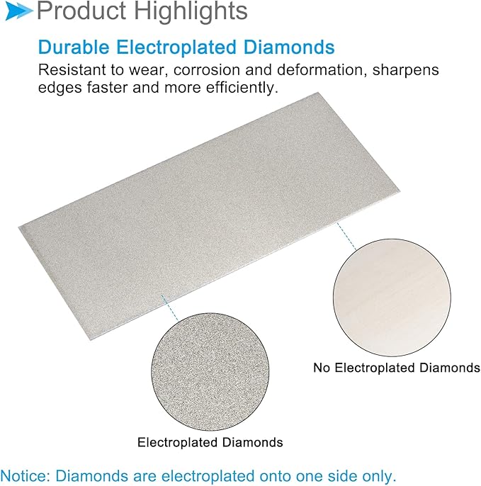 Diamond Whetstone Sharpening Stone, 180 Grit 6.69" x 2.95" Total Size, Sharpener Abrasive Tool - (Applications: for Metal Grinding)