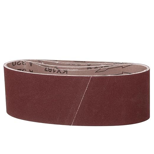 3 x 21 Inch Sanding Belt, 6 Pcs 320 Grit Knife Sharpener Belts Work Sharpening for Belt Sander Knife Carving Tool Metal Working