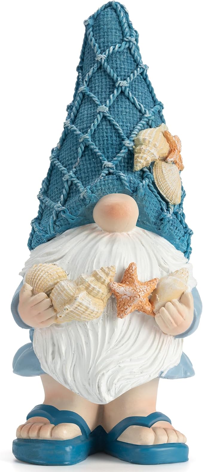 Etlemonde Beach Gnomes Statues,Ocean Gnomes,Nautical Themes Decoration,Beach, Gnome Holding Seashells