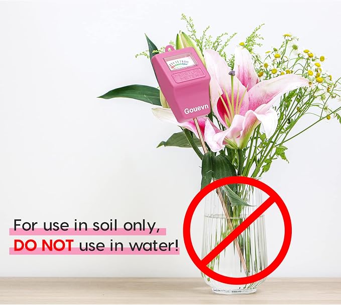 Gouevn Soil Moisture Meter, Soil Tester Plant Moisture Meter for House Plants, Plant Water Meter Hydrometer Plant Sensor for Indoor Plant Care, No Battery Needed (Pink)