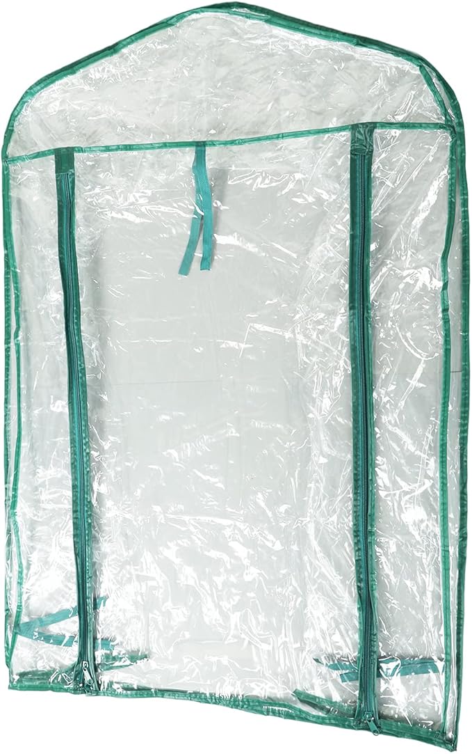 2-Tier Greenhouse Replacement Cover Clear PVC Plant Greenhouse Cover with Roll-Up Zipper Door - 27" L x 19" W x 36" H