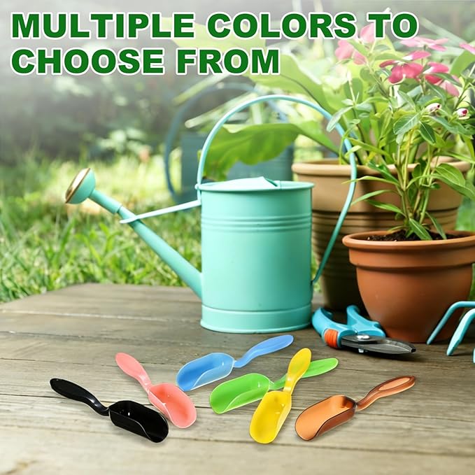 M METERXITY 10-Pack Mini Gardening Shovel Spoons, Plastic Garden Soil Scoops for Cultivation Digging Transplanting/Flower Planting/Plant Succulent, Colorful Small Gardening Tools [Pink, Green]