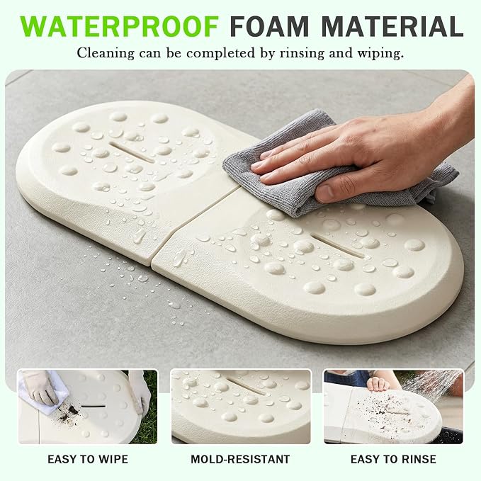Babylush Foam Waterproof Comfortable Kneeling Pad,Beige,21×11×1.2 in | Soft Material,Anti-slip,Easy to Clean,Portable,Foldable,Gardening,Baby Bathing,Exercise,Yoga,Workout,Pilates