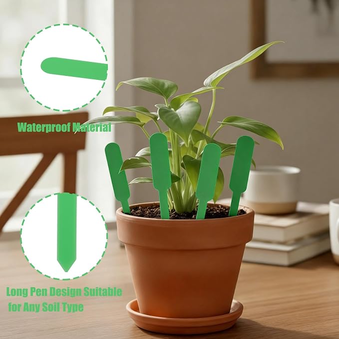 Novabright 500 Pcs Plastic Plant Labels 5 Inch Plant Name Tags for Seedlings Garden Waterproof Plants Markers Nursery Plastic Planting Tags Seed Label for Outdoor Garden Label Pot Stakes(Green)