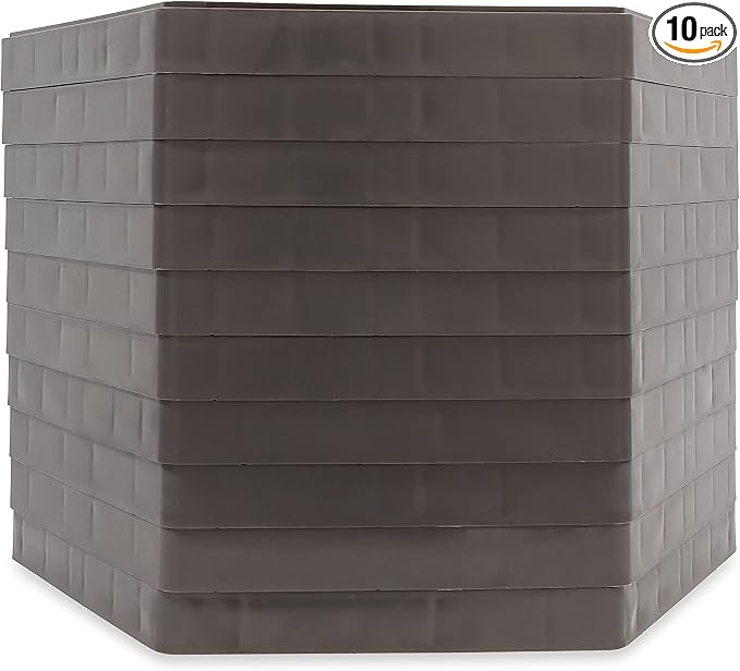 Camco RV Travel FastPath Portable Stepping Blocks | Ideal for Providing a Sturdy, Solid Stepping Surface in Muddy Areas | Stackable | Charcoal, 10-Pack (44530)
