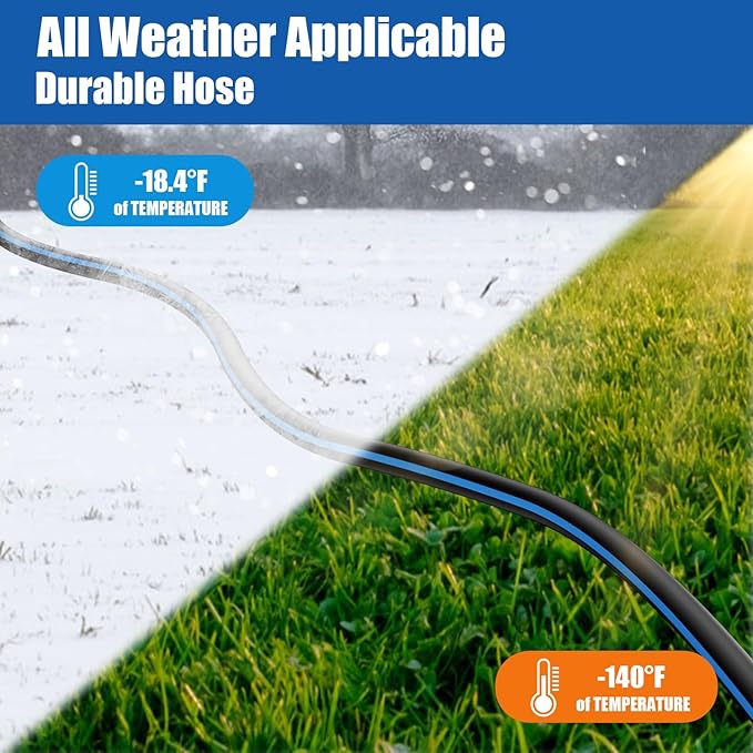 Besiter Heavy Duty Garden Hose 5/8" 25 FT: Flexible Rubber Water Hose - Leakproof Hose Male to Female Fittings - Durable Hose for Yard, Lawn, Car Wash, Outdoor, Watering, Dark Blue
