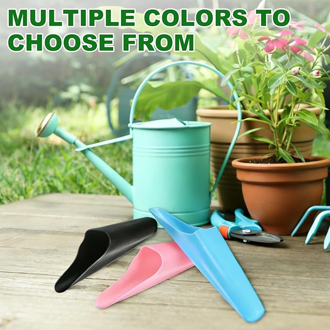 M METERXITY 2-Pack Bonsai Soil Scoops, Plastic Garden Soil Scoops Bucket Shovel Potting Scoopers for Transplanting/Flower Planting/Plant Succulent, Colorful Small Gardening Tools [Black, Pink]