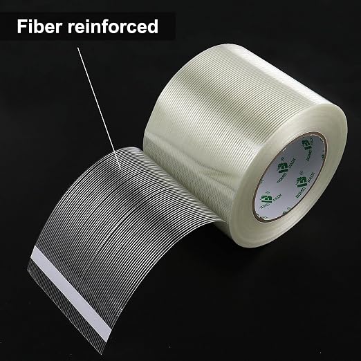 BOMEI PACK Wide Strapping Tape, 4Inch Heavy Duty Reinforced Packing Tape, Fiberglass Filament 60yds 5.5Mil