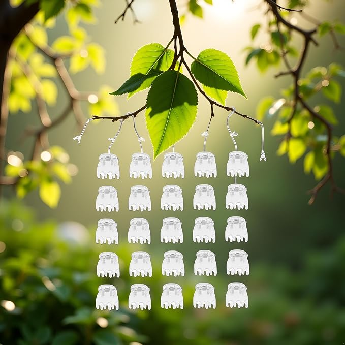 50 Pcs Plant Support Clips,Plant Orchid Clips Flowers Support Clear Fixer for Garden Vine Stem Plants Climbing Clasp Transparent 6 Claws Orchid Plastic Butterfly Plant Support Garden Structures