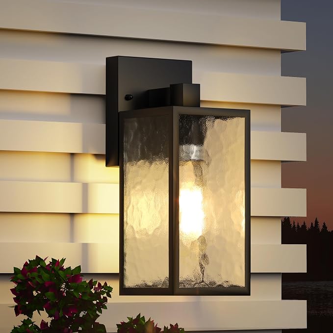 Outdoor Light Fixture Wall Mount, LED Exterior lighting fixtures for Outside, Front Porch Lights, Waterproof Wall Sconce Lantern Lamp, Black Coach Lights for House, Patio, Garage, Doorway, Entryway