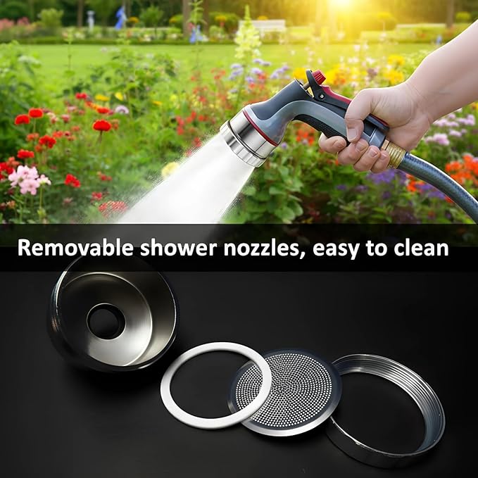 Dreyoo 1 Pack Water Nozzle with 3000 Tiny Holes, 3/4'' Aluminium Alloy Garden Hose Shower Head with PTFE Thread Seal Tape for Outdoor Watering Flowers, Plants, Greenhouse, Nurseryman (2.24'',Silver)