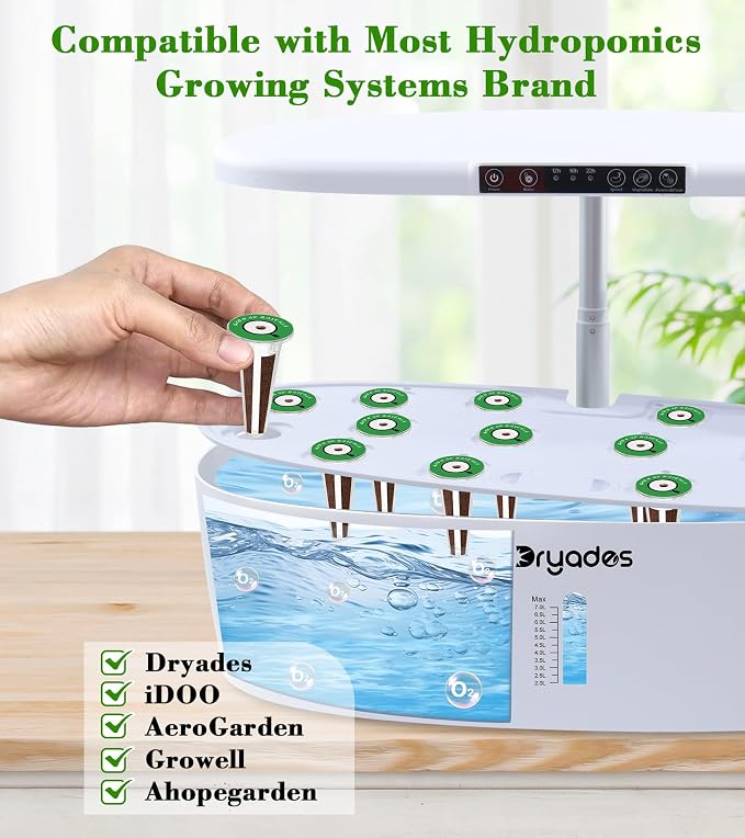 110 Pcs Seed Pod Kit for Aerogarden with 55 Grow Sponges, 54 Pot Lables &1 Tweezer, Grow Anything Kit for Indoor Hydroponics Growing System, Replacement Root Growth Sponges for Aero Garden iDOO...
