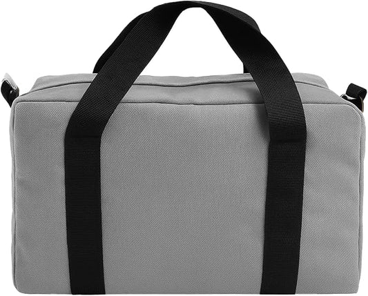 Small Tool Bag,Close Top Wide Mouth Tool Organizer Bag,Large Capacity Tool Bags for Men,Canvas Tool Storage Bag for Storage Handbag for Screwdrivers,Wrench,Pliers Hand Tools (Gray, 16 Inch)