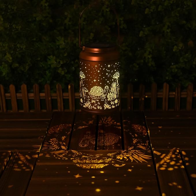 Cawalap Birthday Day Gifts for Women, Turtle Solar Lanterns Outdoor