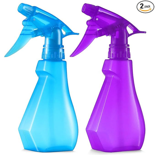 DilaBee 8oz 2-Pack Empty Spray Bottles for Cleaning Heavy Duty, Small Spray Bottle for Hair, Plant Mister, Squirt Bottle for Cats, Spritzer Bottles for BBQ - Blue & Purple Water Sprayer - BPA-Free